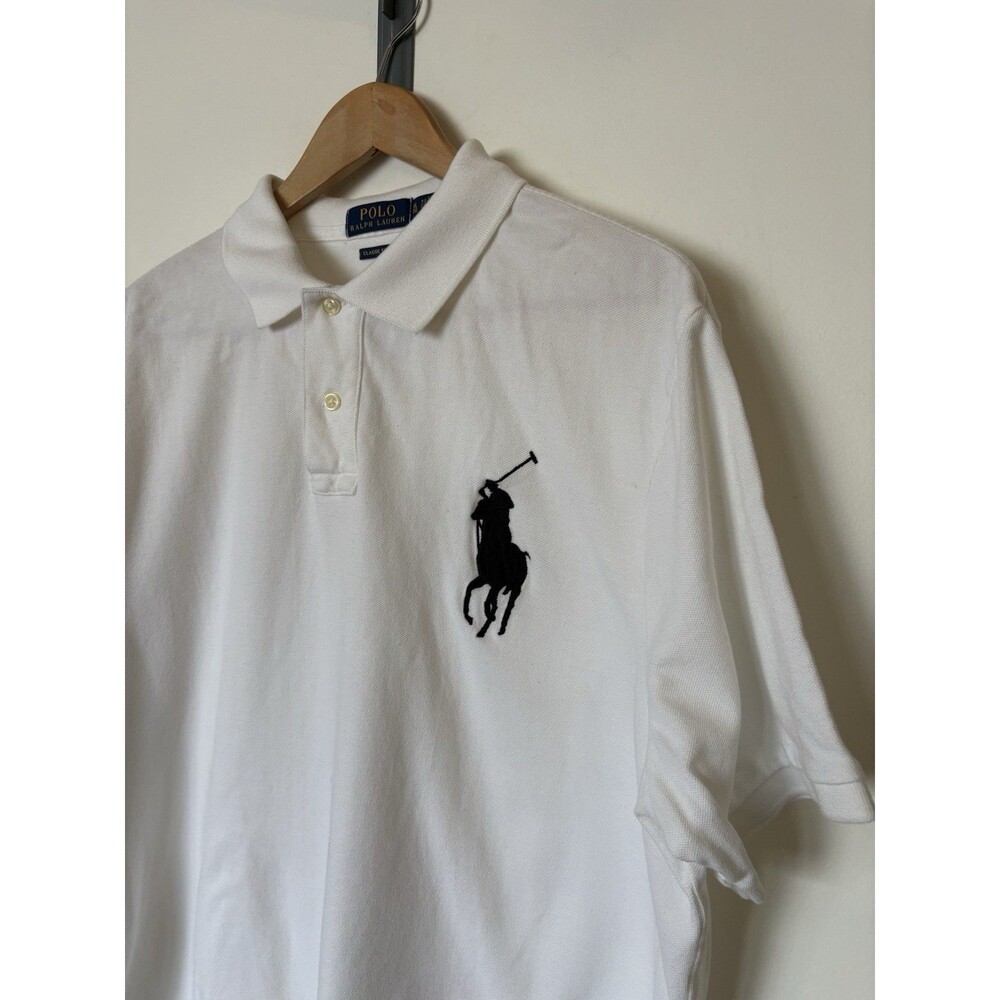 Polo Ralph Lauren White Big Pony Classic Fit Short Sleeve Polo Shirt Size XL - Picture 2 of 10